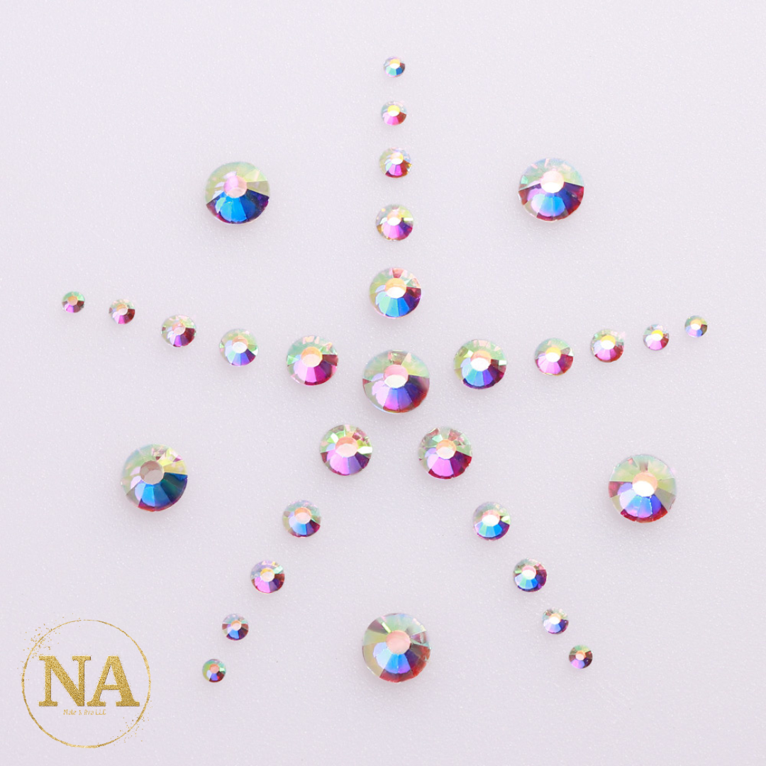 Crystal AB Rhinestone front side