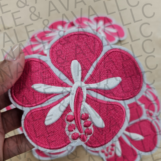 Tropical Hibiscus Hat Patch front side