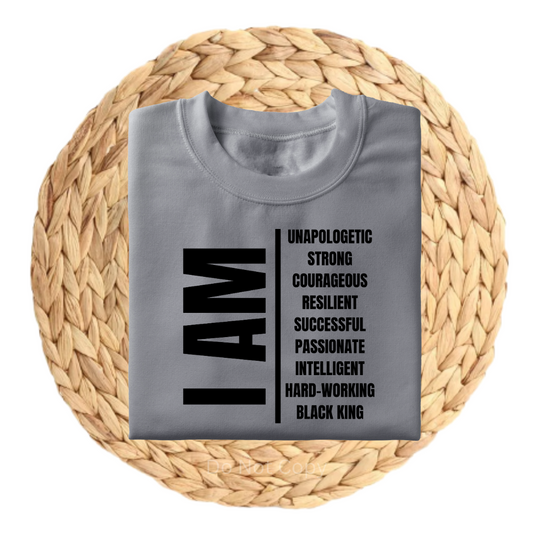 I Am Black King Screen Print Transfer on a tshirt