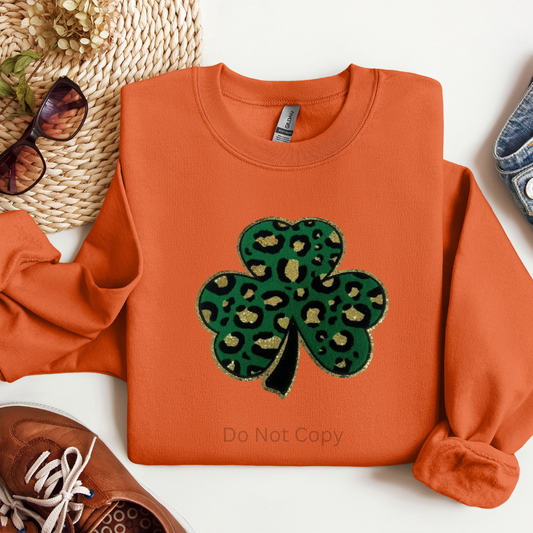 Shamrock Chenille Patch on Tshirt