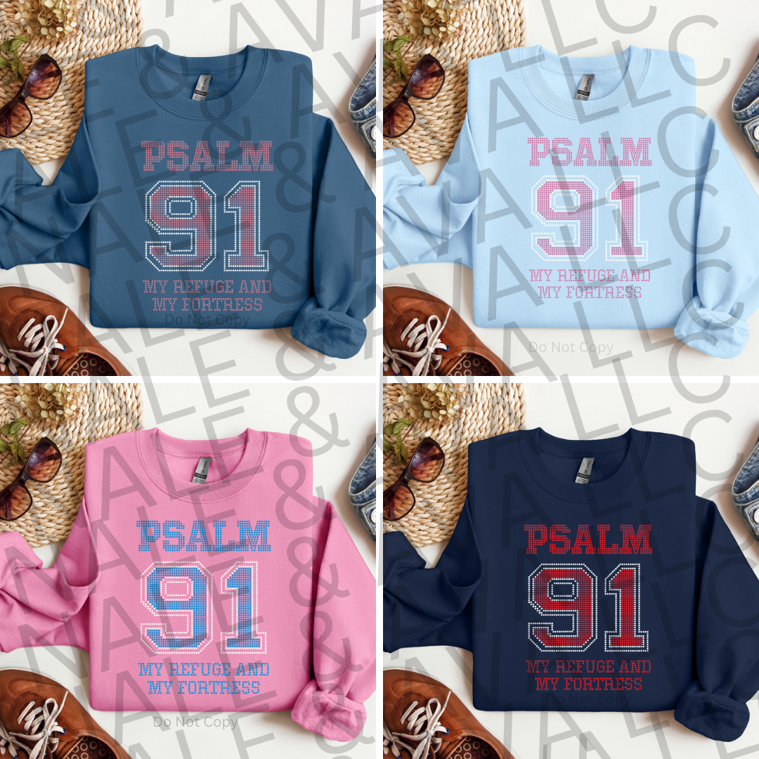 Psalm 91 Rhinestone Bundle on tshirts