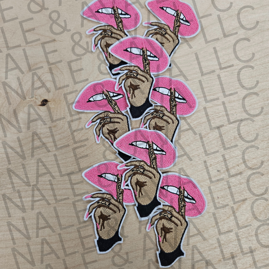 Shhh Lip Hat Patch front side