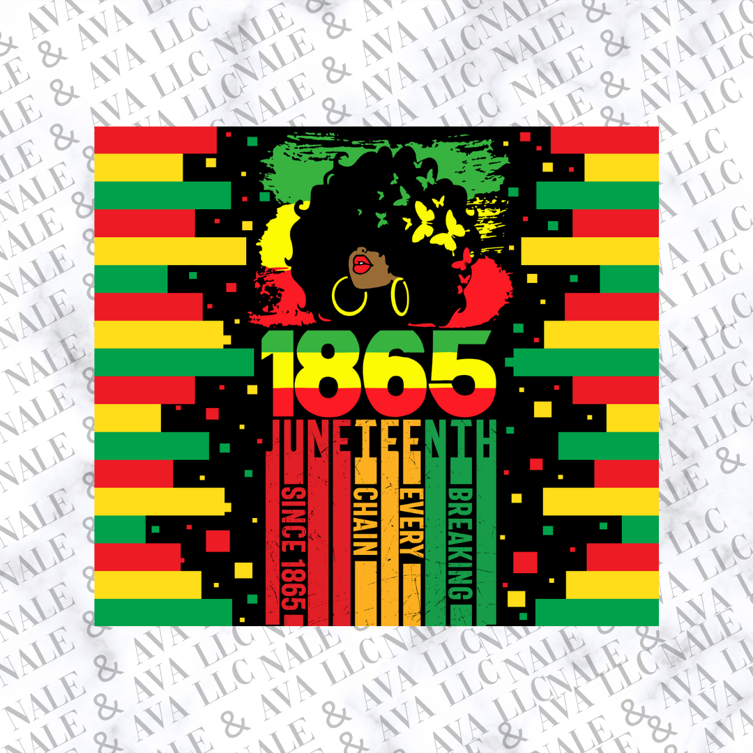 Juneteenth 1865 Afro Sublimation Transfer Front Side